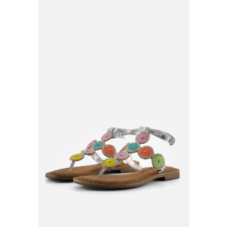Lazamani Sandalen zilver Leer
