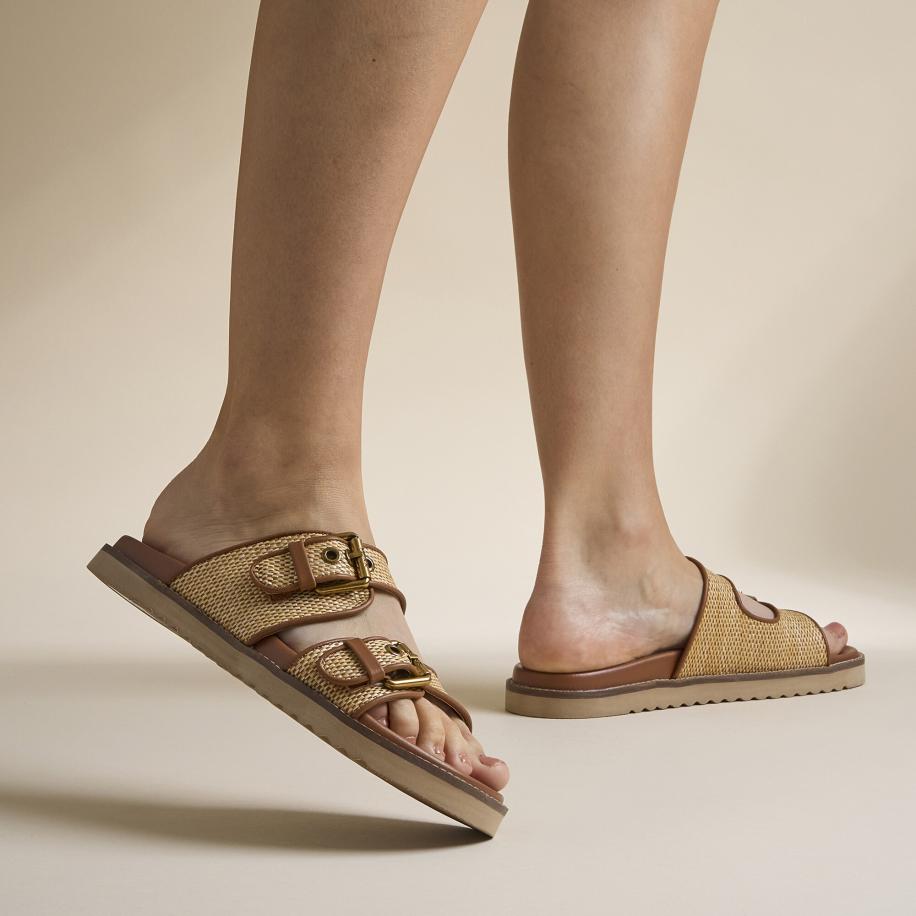 Mexx Reilly Penny Slippers cognac Synthetisch Bruin