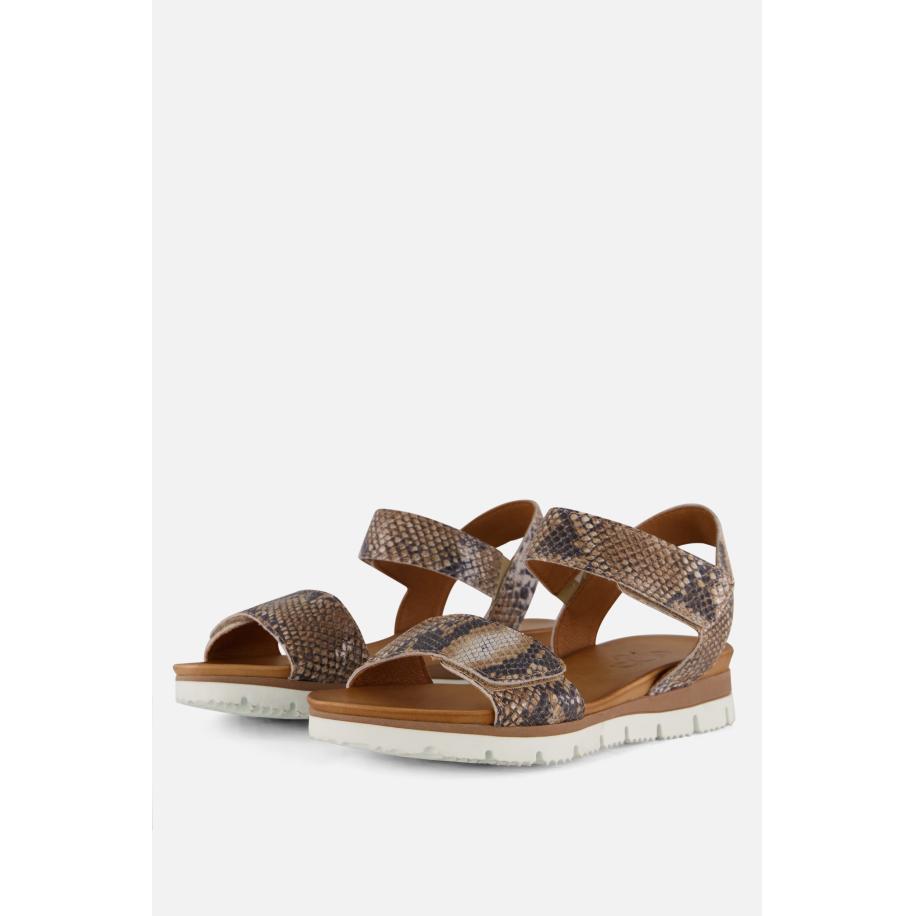 Aqa Snake Sandalen taupe Leer Bruin
