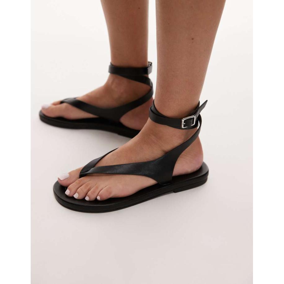 Topshop Jeremiah Teensandalen in zwart Zwart