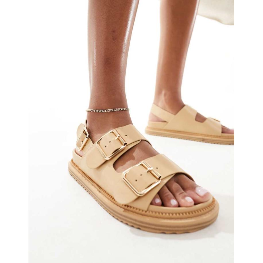 schuh Talbot Sandalen met dubbele gesp in ecru-Wit Wit