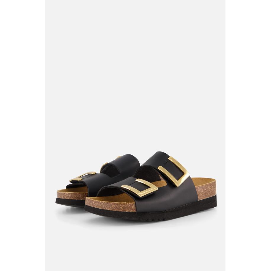 Scholl Monterey Slippers zwart Synthetisch Zwart