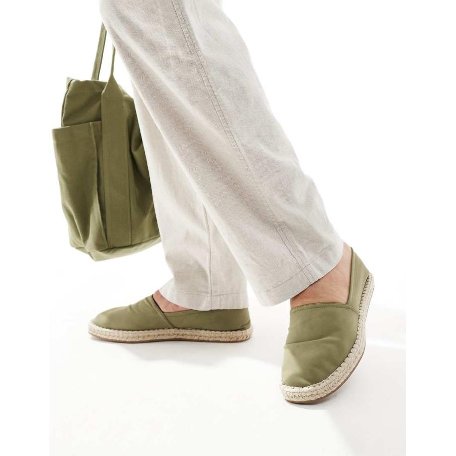 ASOS DESIGN - Espadrilles in kakigroen Groen