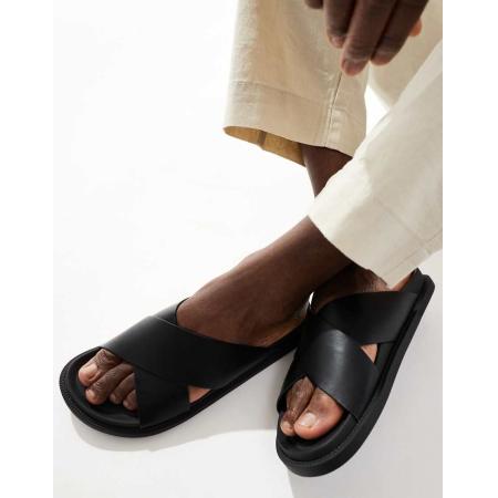 ASOS DESIGN - Sandalen met gekruiste banden in zwart