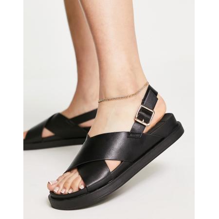 Only Sandalen met gekruiste voorkant in zwart