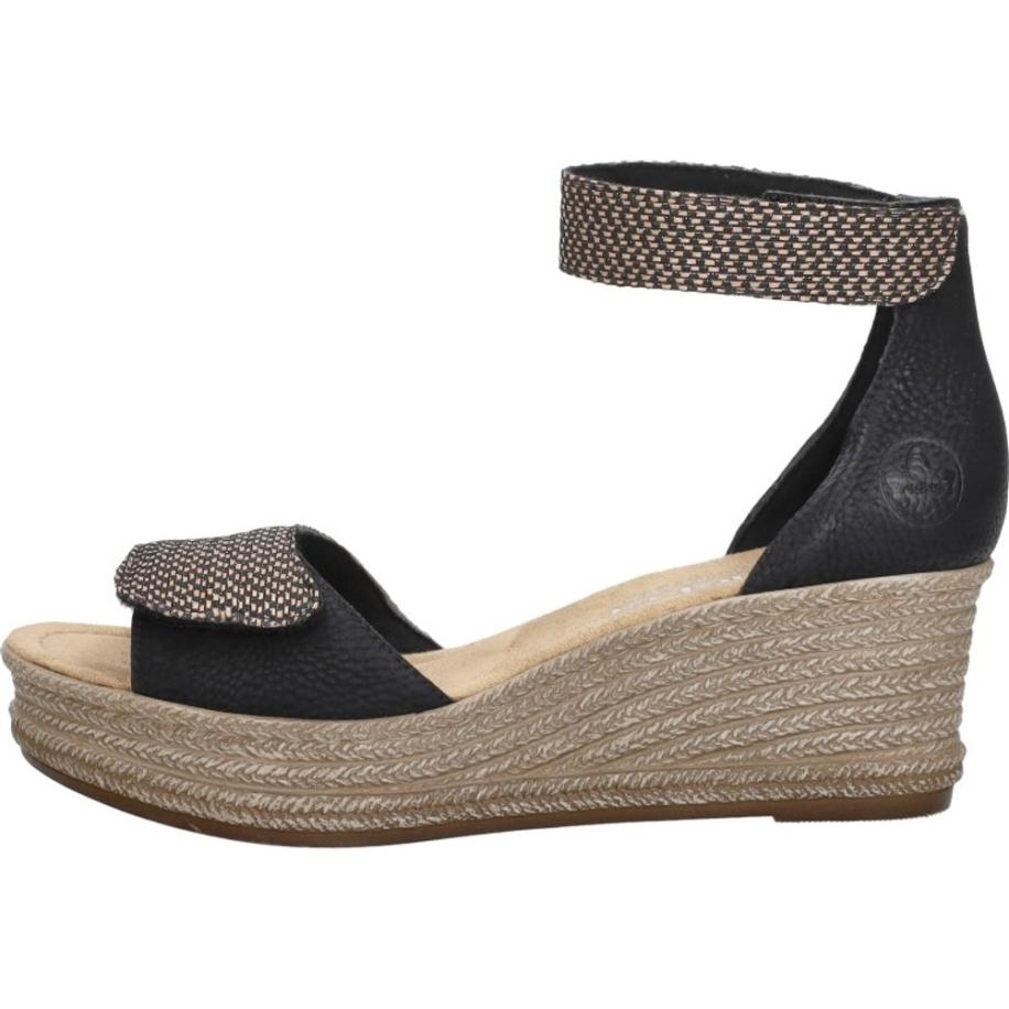 Rieker - Sandalen Hak Zwart