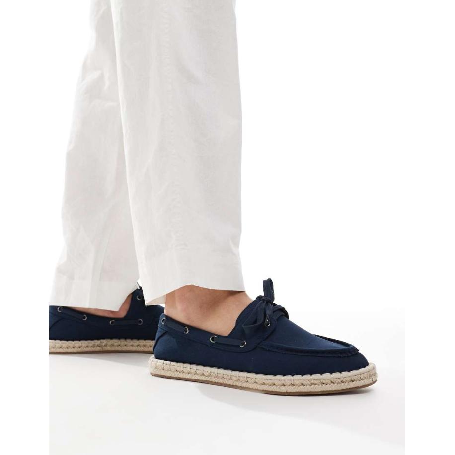ASOS DESIGN - Bootschoen-espadrilles in marineblauw Blauw