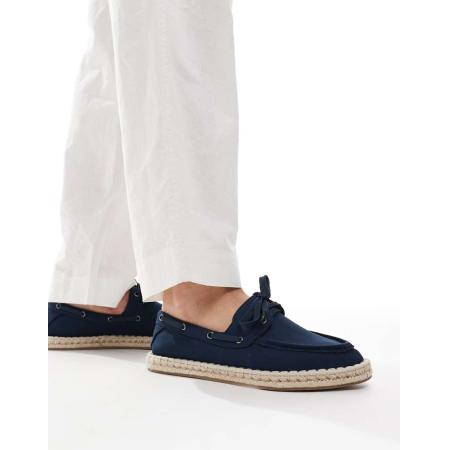 ASOS DESIGN - Bootschoen-espadrilles in marineblauw