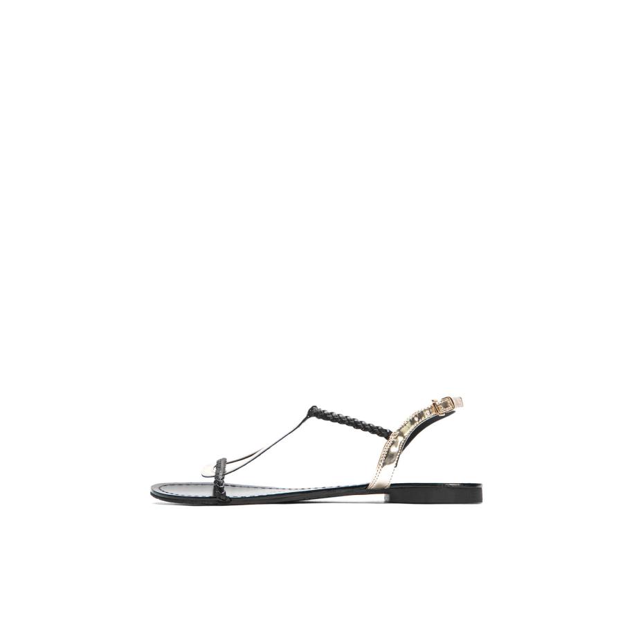 Kazar Kazar Sandalen met riem goud / zwart -