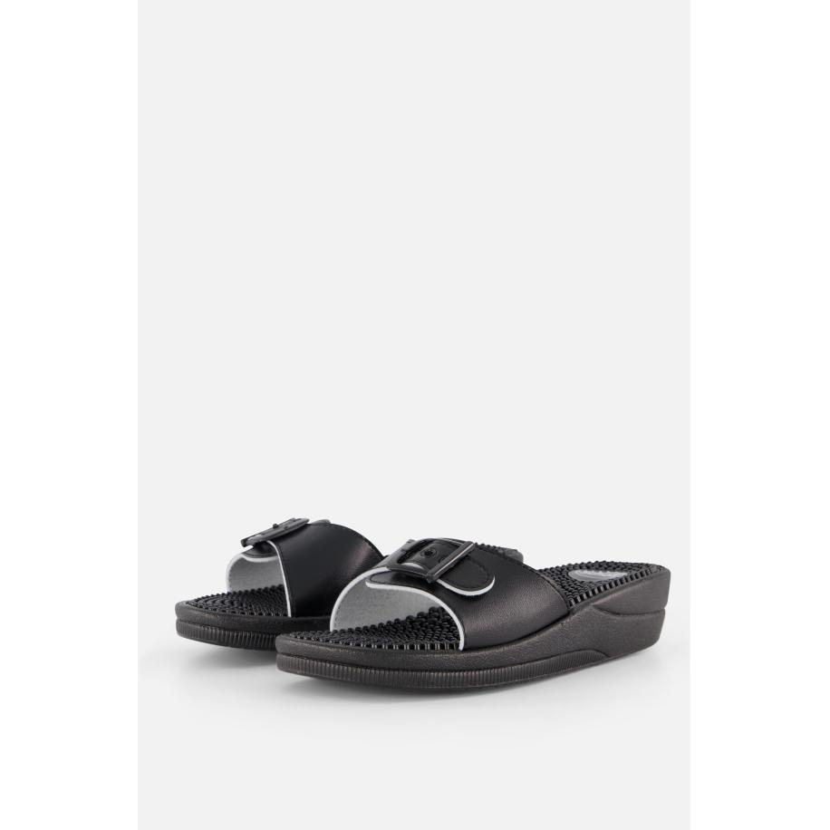Scholl New Massage Slippers zwart Synthetisch Zwart