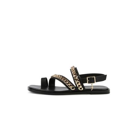 Lola Casademunt Lola Casademunt Sandalen met riem goud / zwart