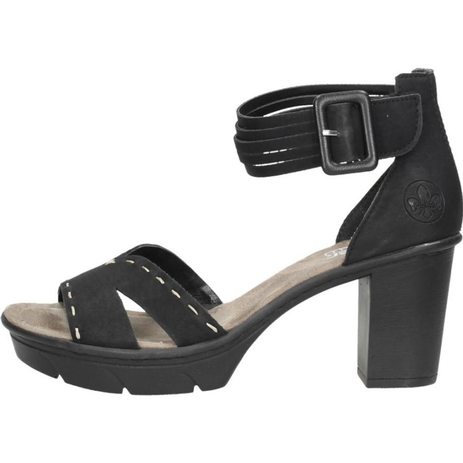 Rieker - Sandalen Hak Zwart