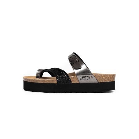 Bayton Bayton Teenslipper Andromac zilvergrijs / zwart