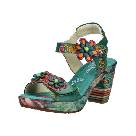 Laura Vita Laura Vita Sandalen met riem petrol