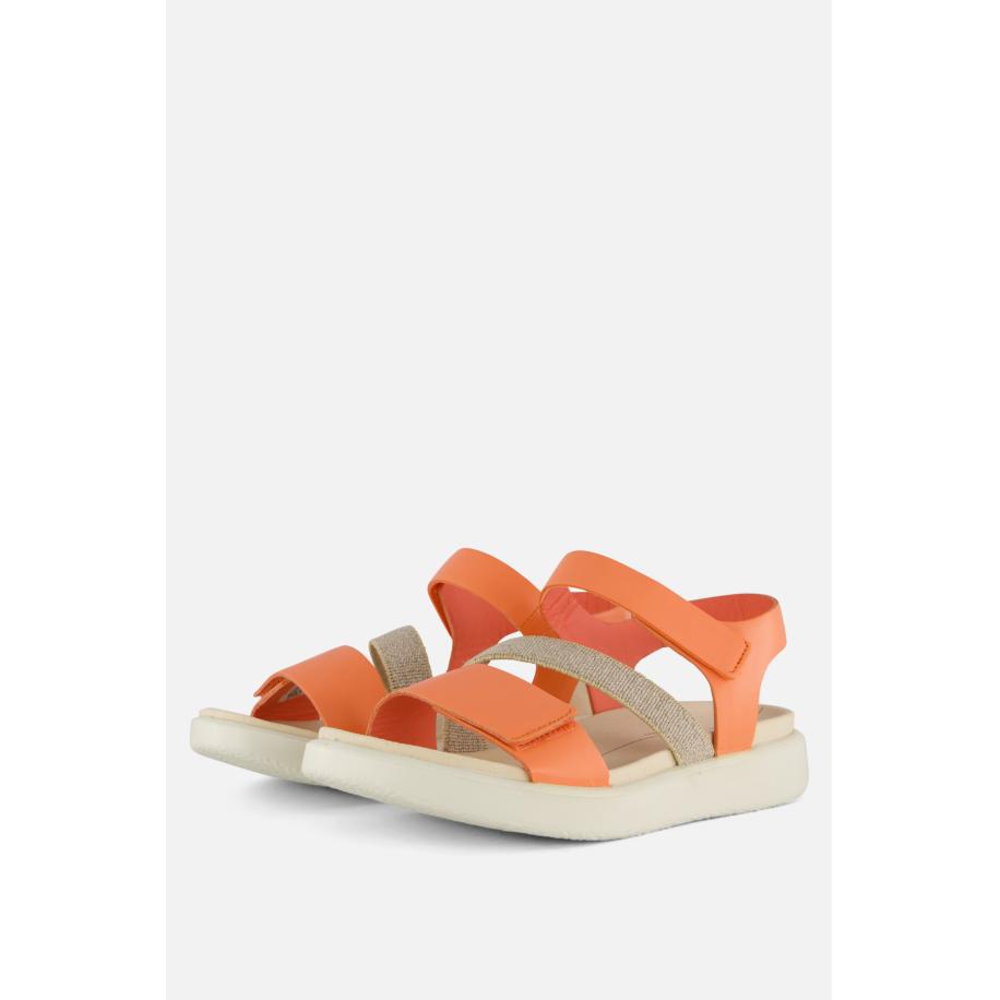 Ecco Flowt W Sandalen oranje Leer Rood