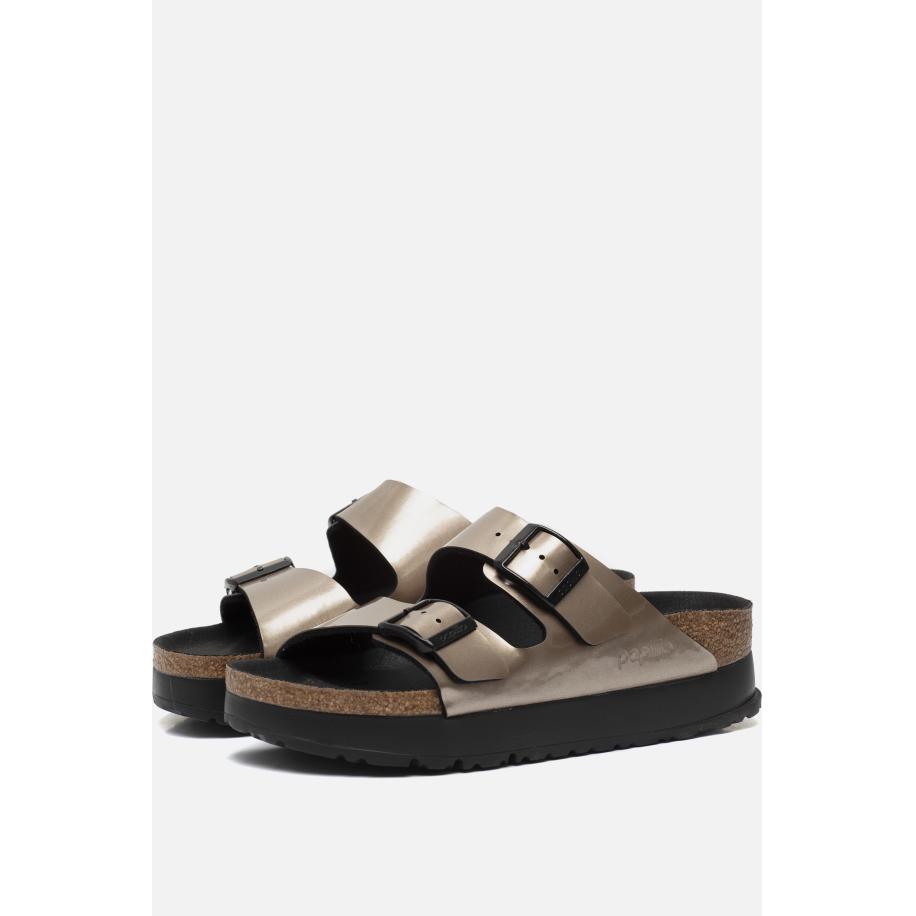 Pappillio Birkenstock Arizona Metallic taupe Bruin