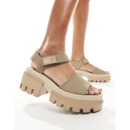 Timberland Everleigh Sandalen met plateauzool in stone-Neutraal
