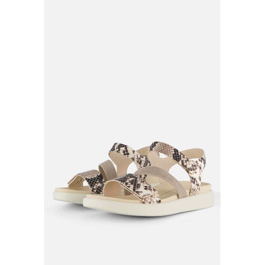 Ecco Flowt Sandalen beige Leer Bruin
