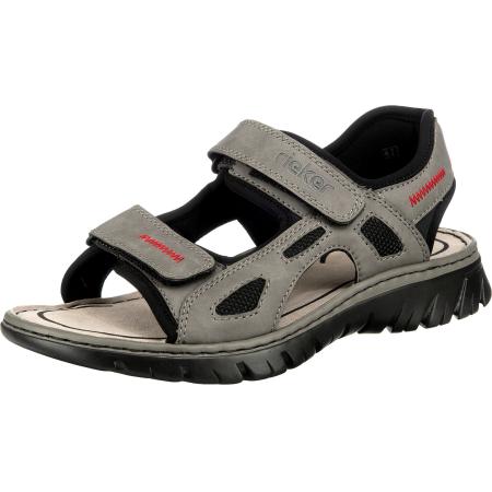 Rieker Rieker Wandelsandalen grijs / rood / zwart
