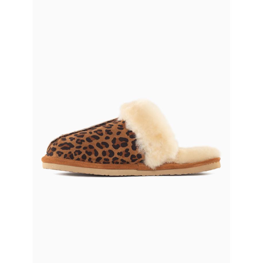 Minnetonka Minnetonka Muiltjes Leopard crème / bruin / zwart -