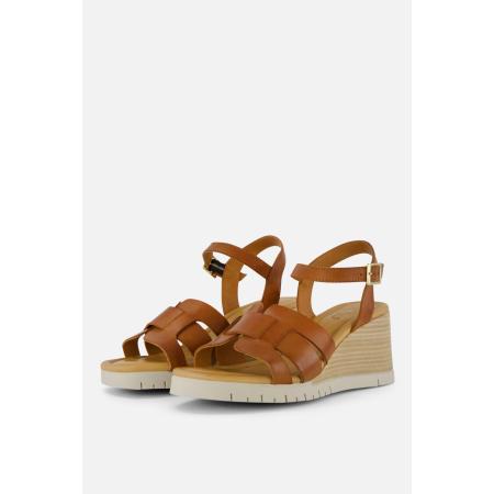 Aqa Sandalen met sleehak cognac Leer