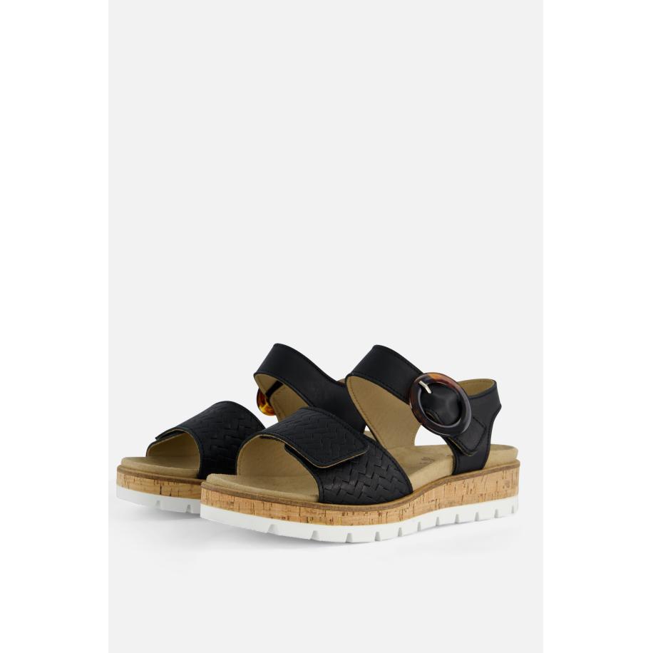 Feyn Mia 96 Sandalen zwart Leer Zwart