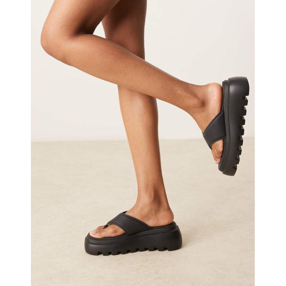 RAID Texas Teenslippers met plateauzool in zwart Zwart