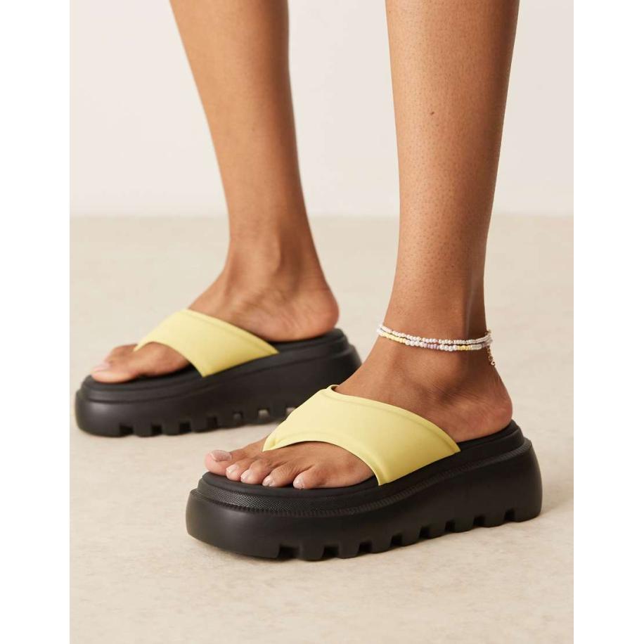 RAID Texas Teenslippers met plateauzool in geel Geel