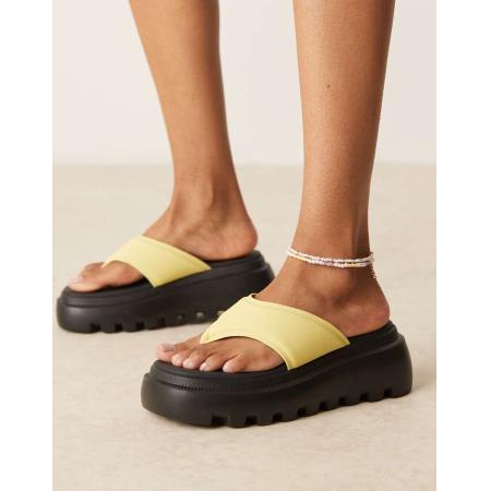 RAID Texas Teenslippers met plateauzool in geel