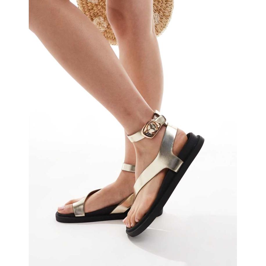 London Rebel Teensandalen in goud Goud