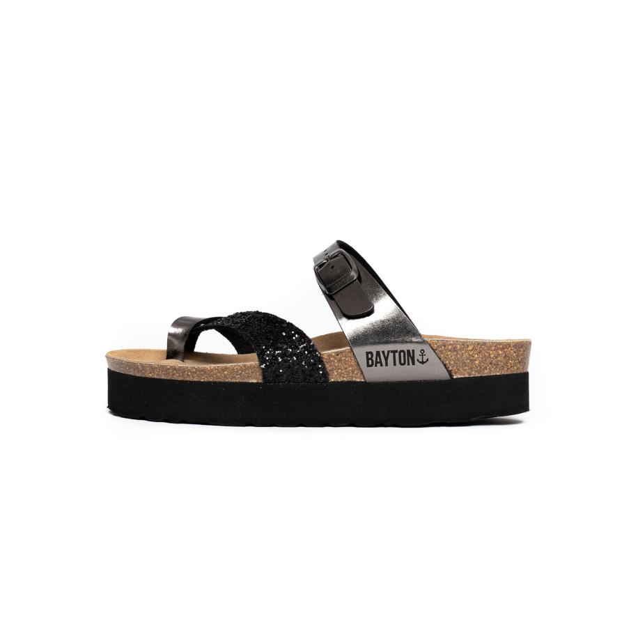 Bayton Bayton Teenslipper Andromac zilvergrijs / zwart -