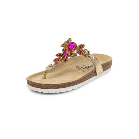 VITAFORM VITAFORM Teenslipper cognac / goud / fuchsia