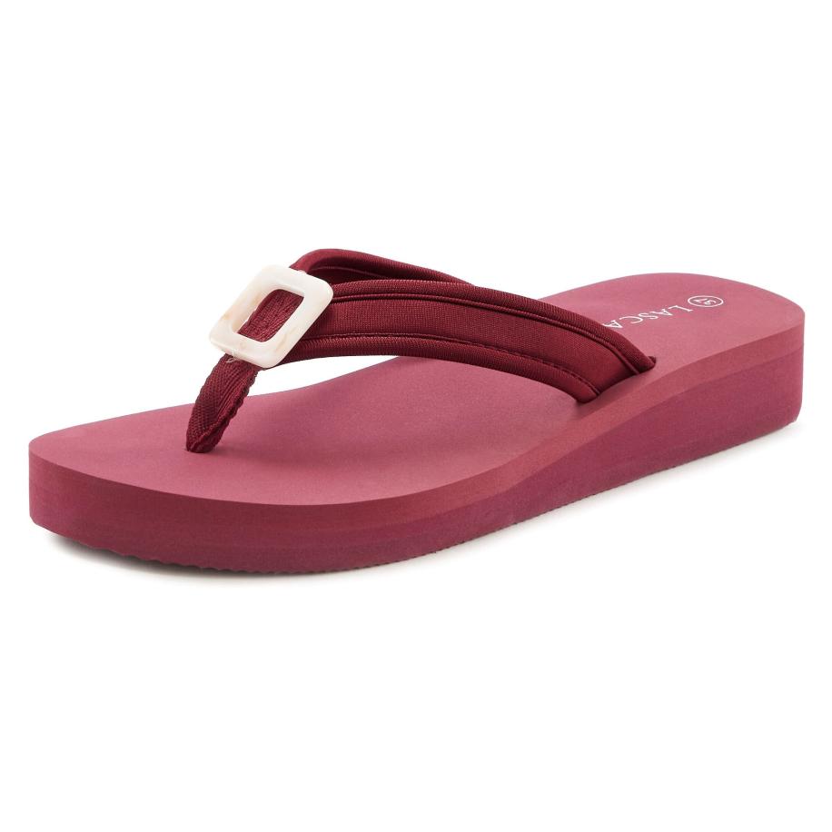 Lascana LASCANA Muiltjes lichtbeige / bordeaux -