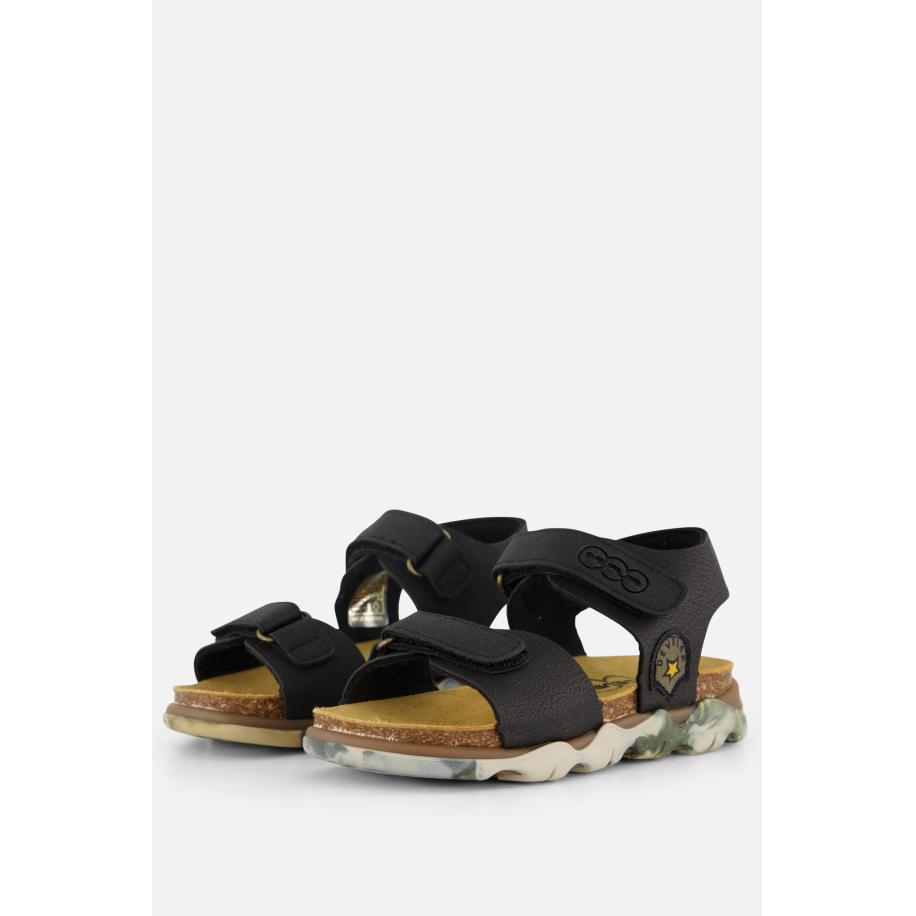Develab Velcro Sandalen zwart Imitatieleer Zwart