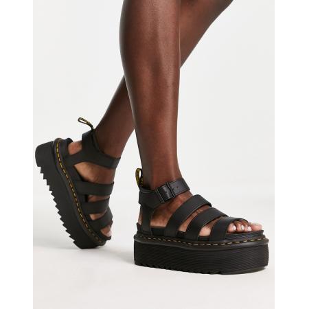 Dr Martens Blaire Quad Sandalen met plateauzool in zwart