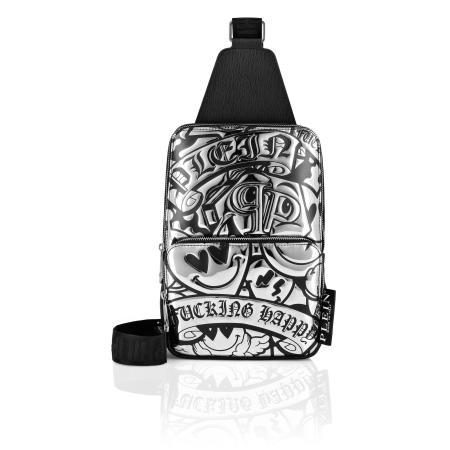 Philipp Plein Schoudertas Smile zwart / zilver