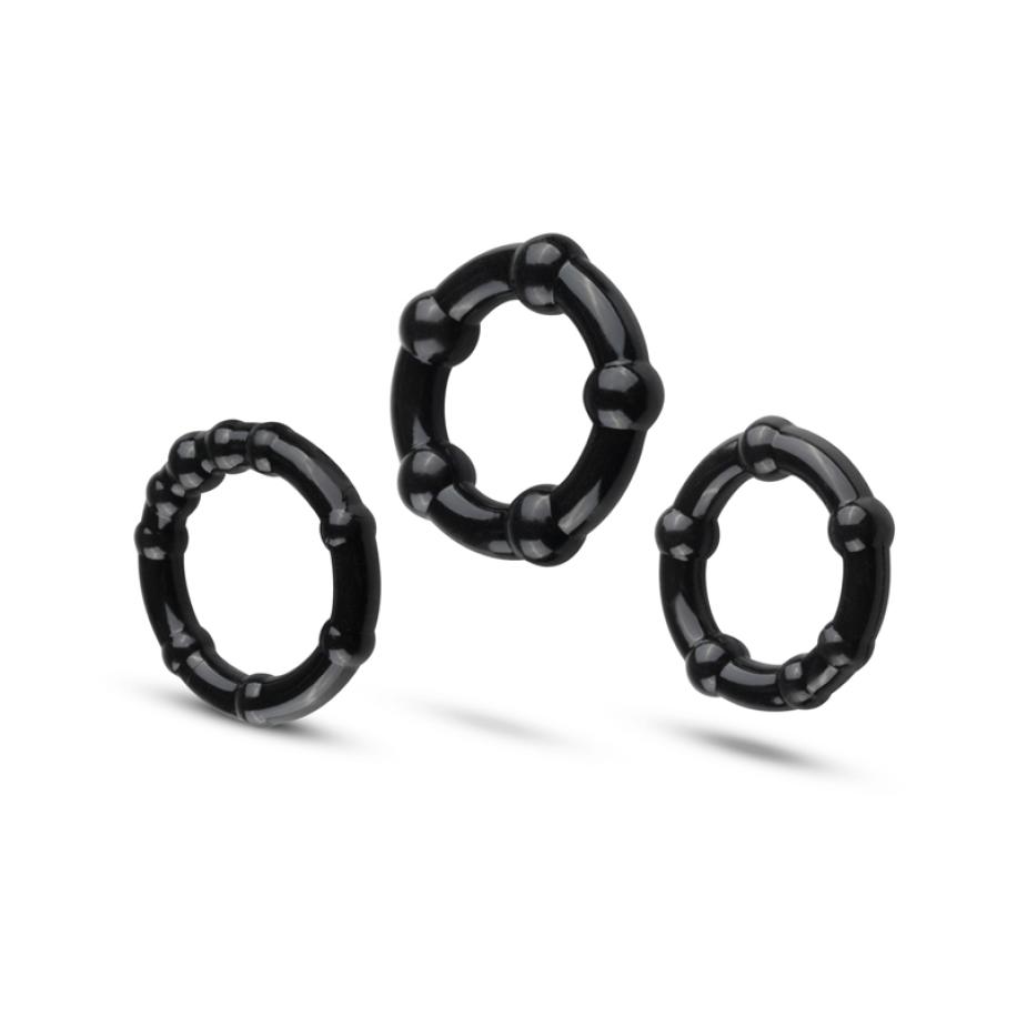 Cockring Set Super Stretch - Zwart Zwart