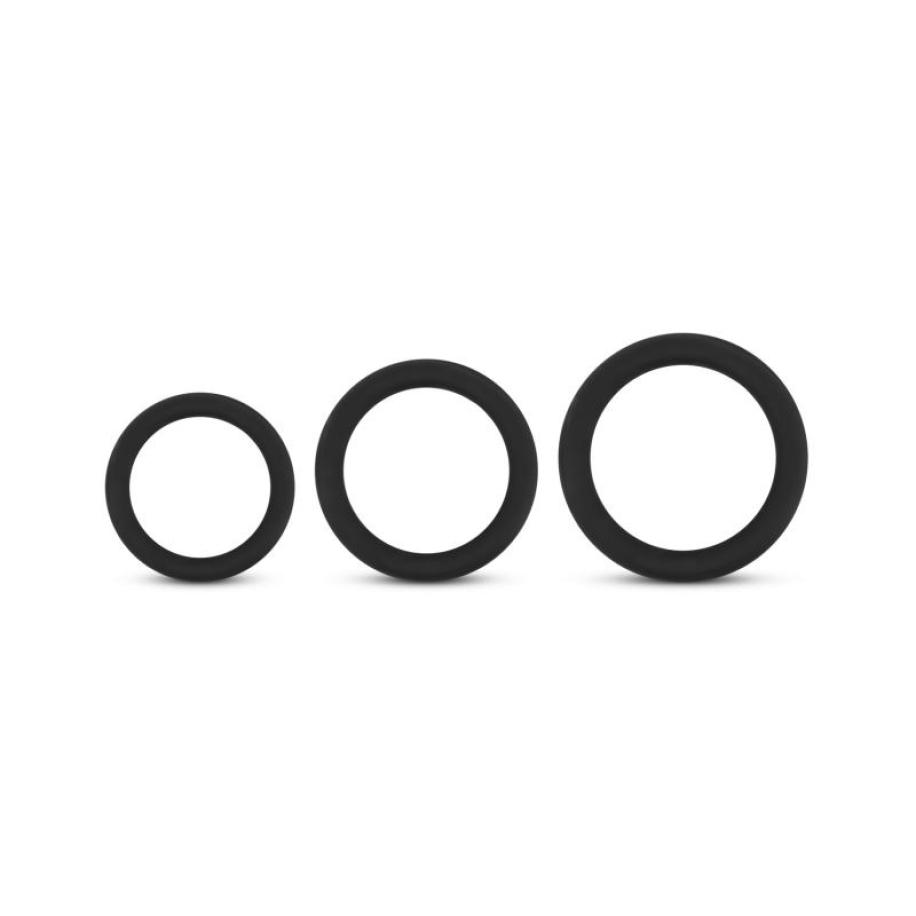 Siliconen Set Cockringen In 3 Afmetingen Zwart