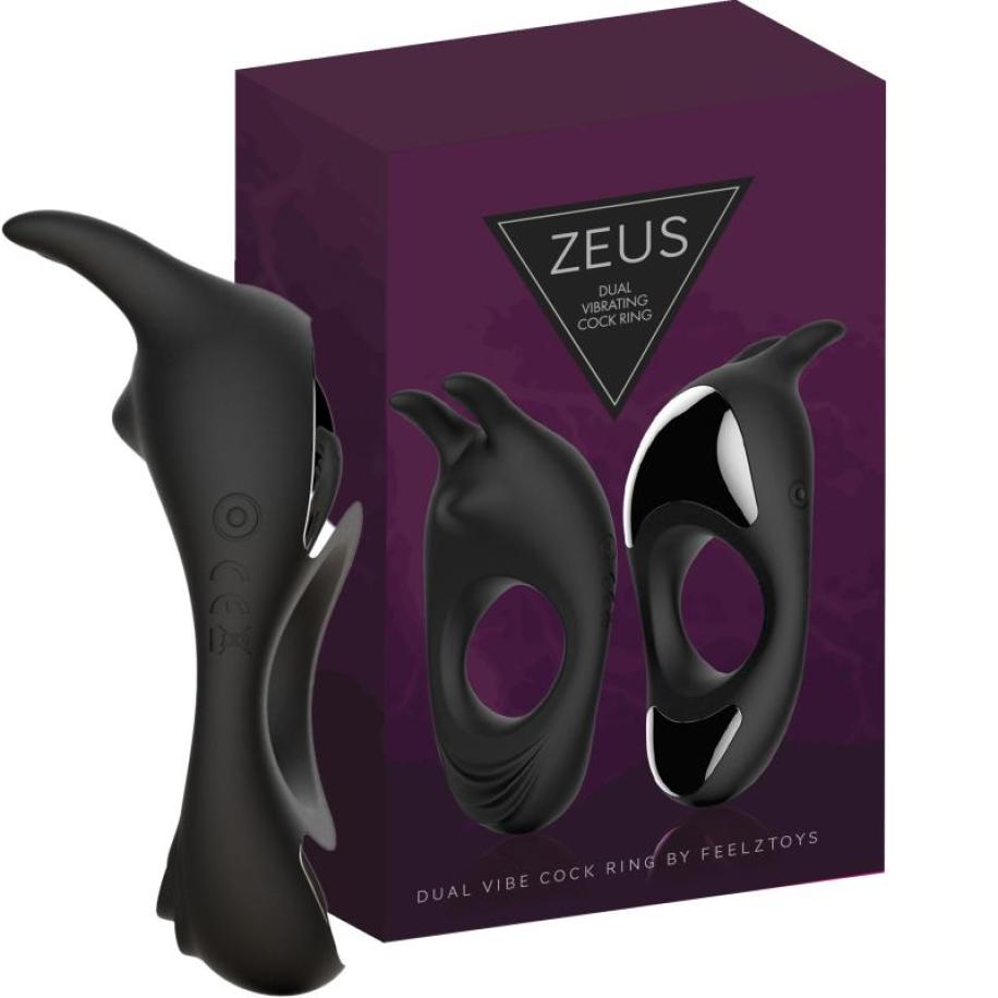 FeelzToys - Zeus Dual Vibe Cock Ring Black Multicolor