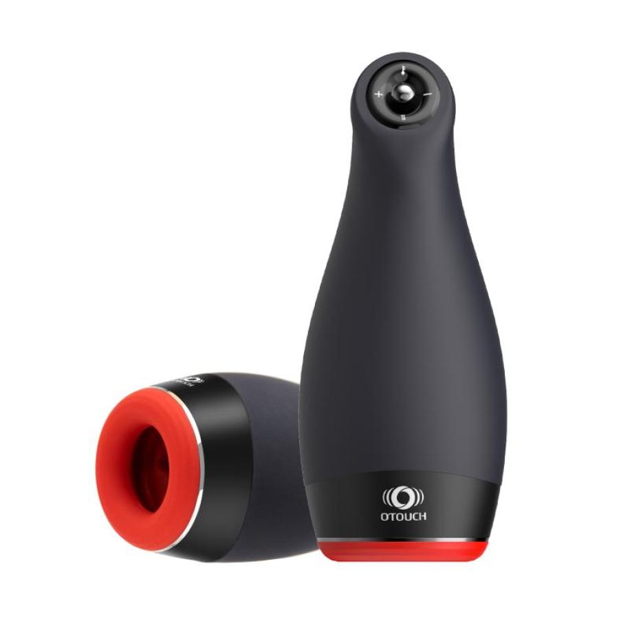 OTOUCH - Pleasure Engine Verwarmende, Stotende en Vibrerende Masturbator Zwart