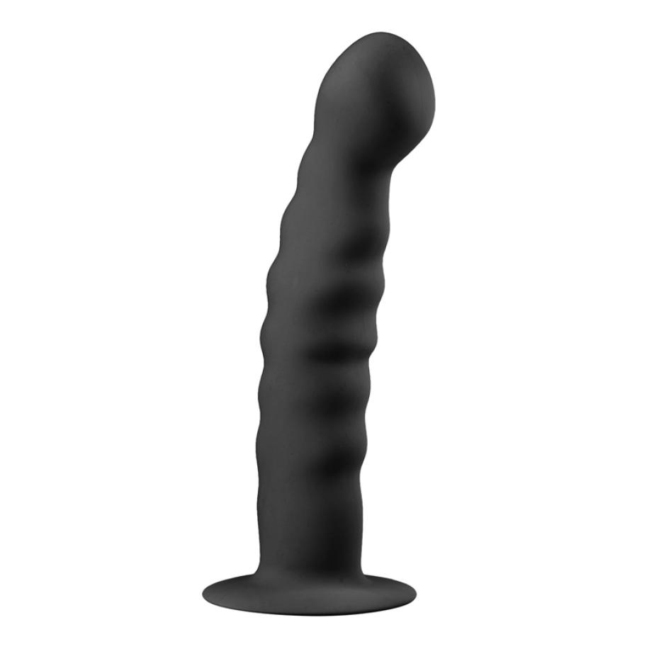 Siliconen dildo met zuignap - zwart Zwart
