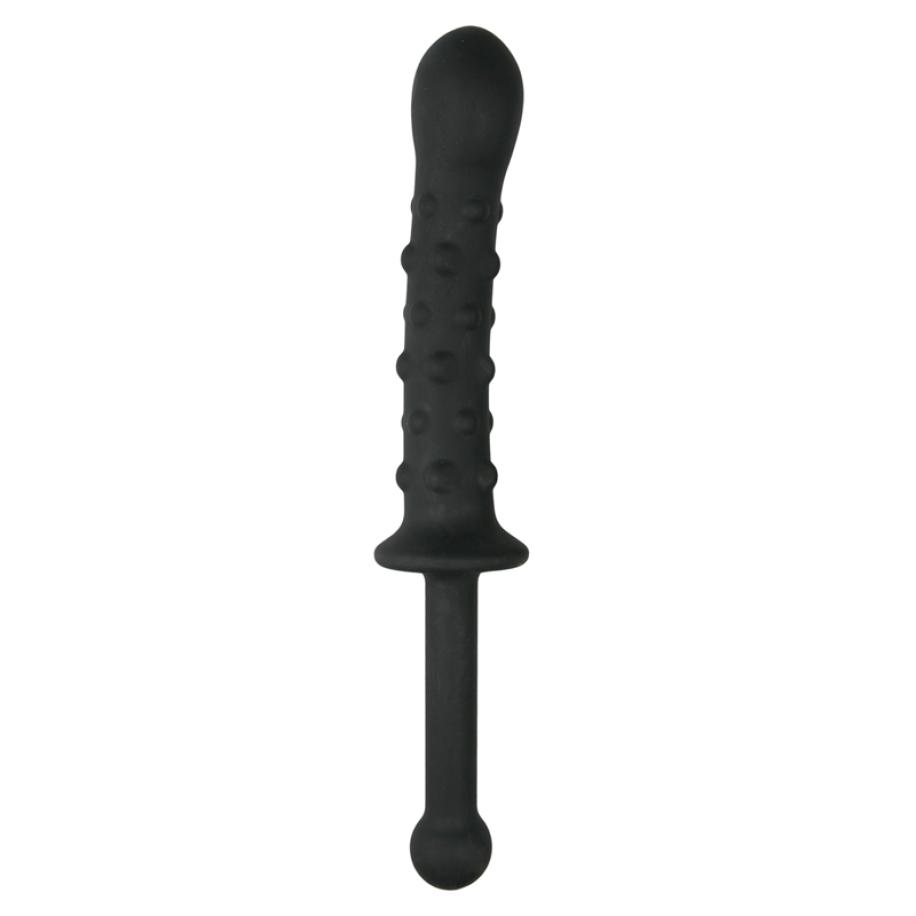 Zwarte dildo met handvat Zwart