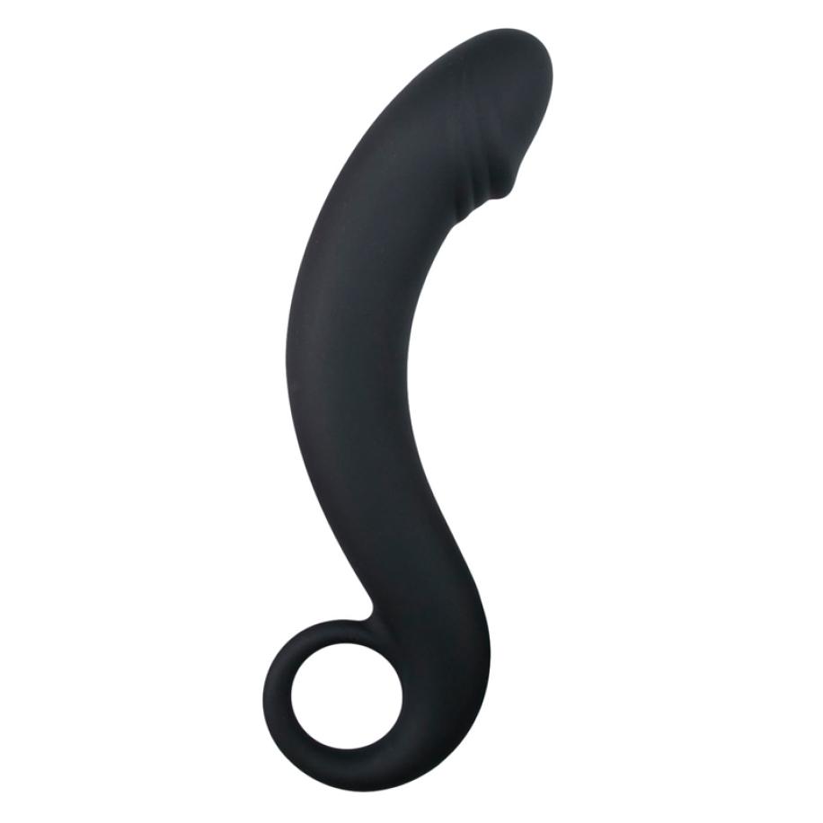 Zwarte siliconen prostaat dildo Zwart