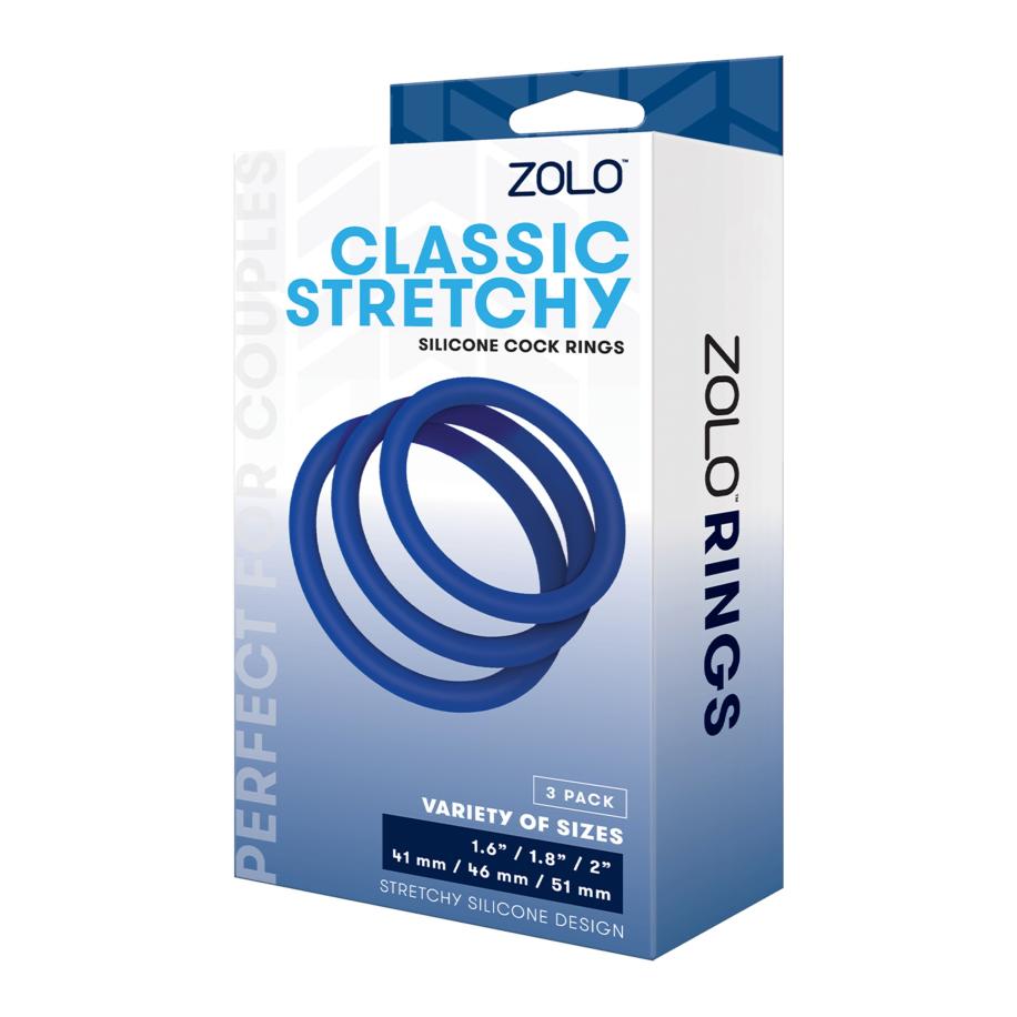 Zolo Classic Stretchy Cock Ring 3 delig 4,1 5,1 cm -