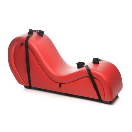 Kinky Seks Sofa Met Boeien en Positie Kussens Zwart/Rood