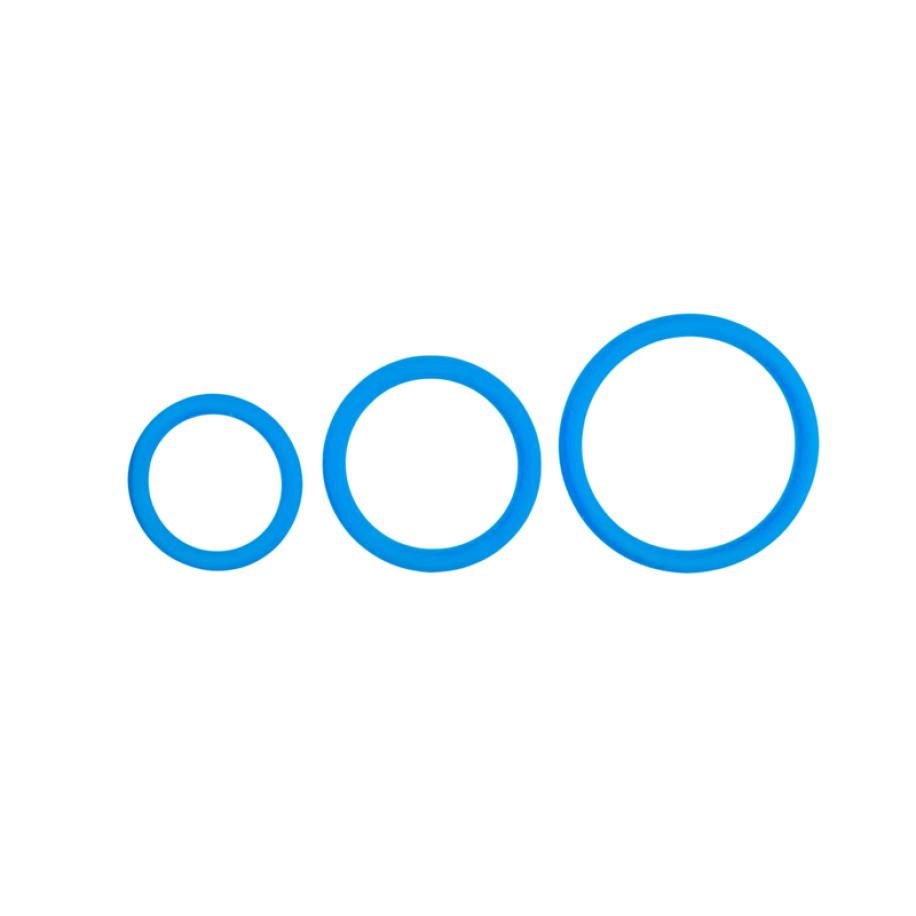 Cockring set - drie maten - blauw Blauw