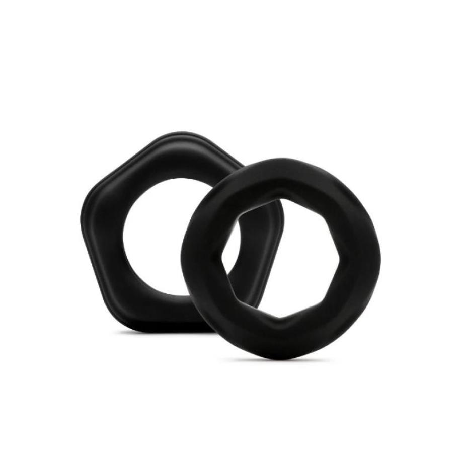 So Divine - Men Joy Rings 2 Pack Zwart