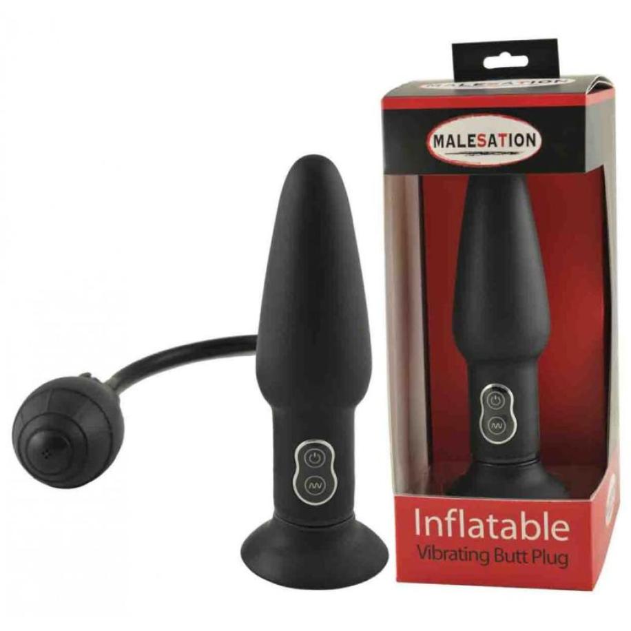 Inflatable Butt Plug With Vibration Multicolor