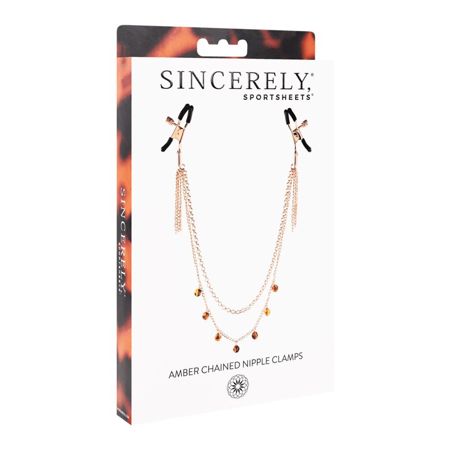 Sportsheets Amber - Chained Nipple Clamps -