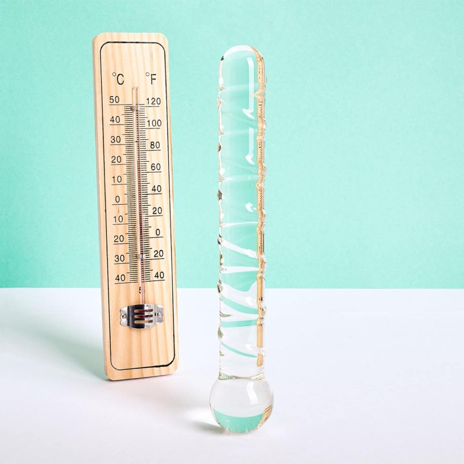 EIS Glazen dildo met gegroefde structuur 21 cm -